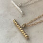 Sterling Silver And Gold Vermeil Twist T Bar Necklace, thumbnail 5 of 7
