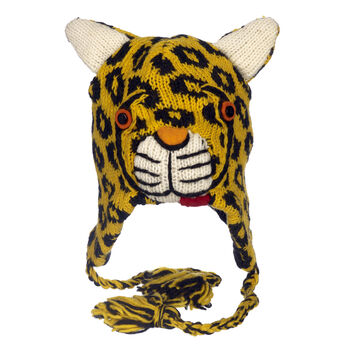 Leopard Hand Knitted Woollen Animal Hat, 2 of 3
