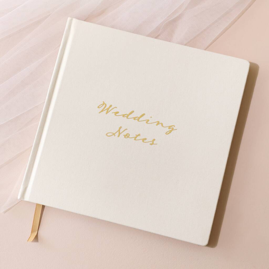 Personalised Wedding Square Linen Notebook, 1 of 12