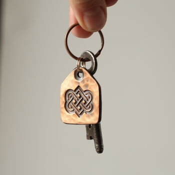 9th Anniversary Copper 'Tag' Keyring. Handmade Anniversary Gift, 8 of 10