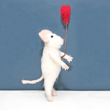 Felt Mouse With Love Heart, 5th Birthday Gift, 3 of 3