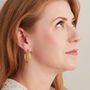 Gold Textured Hoops, Meduim Sized 18 K Gold Vermeil, thumbnail 6 of 9