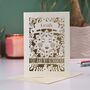 Personalised Sunshine Valentines Laser Cut Card, thumbnail 3 of 6