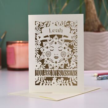 Personalised Sunshine Valentines Laser Cut Card, 3 of 6