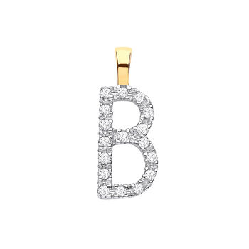 Fine Diamond 9ct Solid Gold Initial Letter Pendant Necklace, 3 of 12