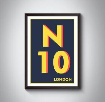 N10 Muswell Hill London Postcode Typography Print, 9 of 11