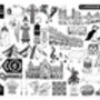 Wales Black And White Illustrated Greeting Card, thumbnail 4 of 6