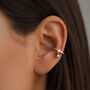 Women's Ear Cuffs Set With Dangling Stone Charms In 18k Gold, thumbnail 1 of 6