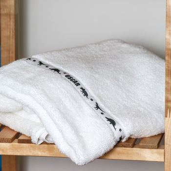 Dinosaur Personalised Hooded Towel | From Baby To Tween, 4 of 9
