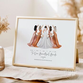 Personalised Bridesmaid Print, Gift For Bride, 2 of 9