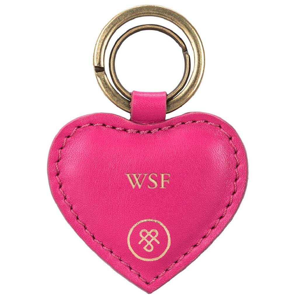 Personalised Heart Shaped Leather Key Ring 'Mimi Nappa' By Maxwell ...