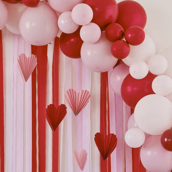 Valentines Balloon Arch And Heart Honeycombs Kit, 2 of 3