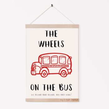 'The Wheels On The Bus' Nursery Rhyme Print, 3 of 5