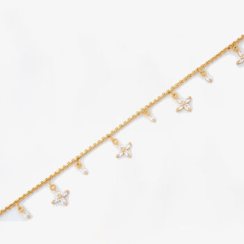 Kinmokusei 18 K Gold Plated Floral Necklace, 3 of 5