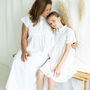 Mum And Daughter Matching White Cotton Victorian Style Nightdress Polo, thumbnail 8 of 8