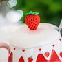 Strawberry Desert And Drink Mug With Lid And Spoon, thumbnail 9 of 10