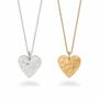 Hammered Heart Pendant Necklace Gold Vermeil, thumbnail 2 of 6