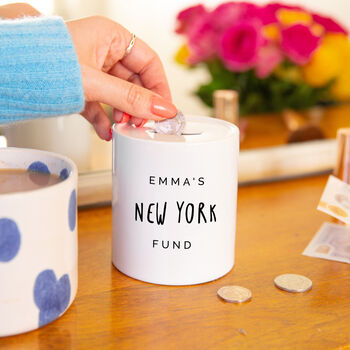 Personalised Travelling Holiday Money Box, 2 of 9