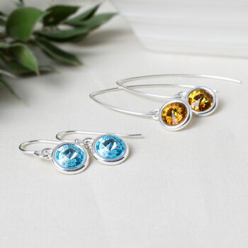 Iris Birthstone Earrings Sterling Silver, 2 of 5