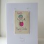 Personalised, Embroidered Christmas Snow Lady Card, thumbnail 2 of 2