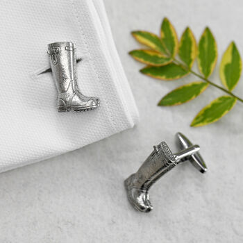 Men's Large Wellington Boot Cufflinks, 2 of 3
