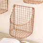 Three Wall Mounted Copper Home Storage Baskets, thumbnail 4 of 10
