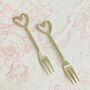 A Pair Of Silver Heart Cake Forks, thumbnail 3 of 4