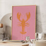 Lobster Linocut Style Print, thumbnail 4 of 5