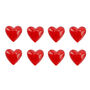 Pack Of Eight Red Glass Heart Decorations, thumbnail 2 of 2