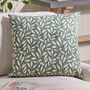 Botanical Leaves Cotton Cushion, thumbnail 3 of 5