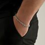 Steel Silver Chunky Rope Bracelet Adjustable Chain, thumbnail 3 of 11