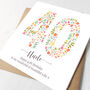 Floral Fun Personalised 40th Birthday Card, thumbnail 3 of 5