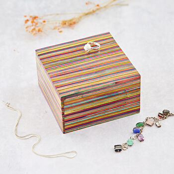 Multicoloured Dhari Fair Trade Papri Wood Trinket Box, 4 of 7