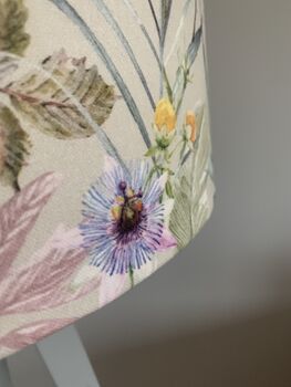 Colourful Flowers With Sage Green Cotton Lampshade, 4 of 6