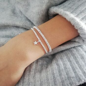 Sterling Silver Ball Slider Bracelet With Dinky Star, 3 of 4