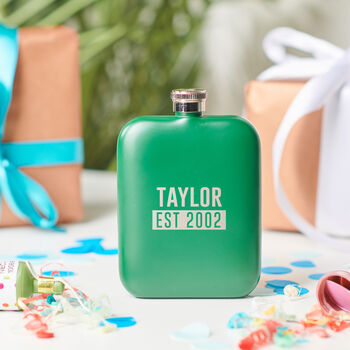 Personalised 21st Birthday Name And Year Hip Flask, 3 of 9