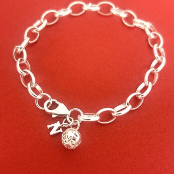 Personalished Sterling Silver Globe Travel Initial Bracelet, 2 of 6
