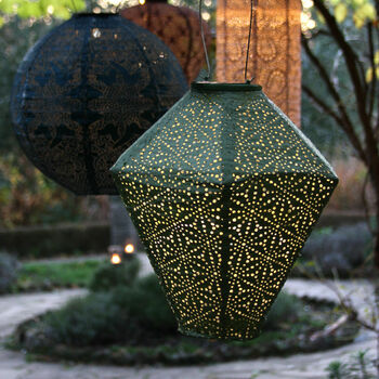 Green Diamond Moroccan Solar Lantern, 2 of 6
