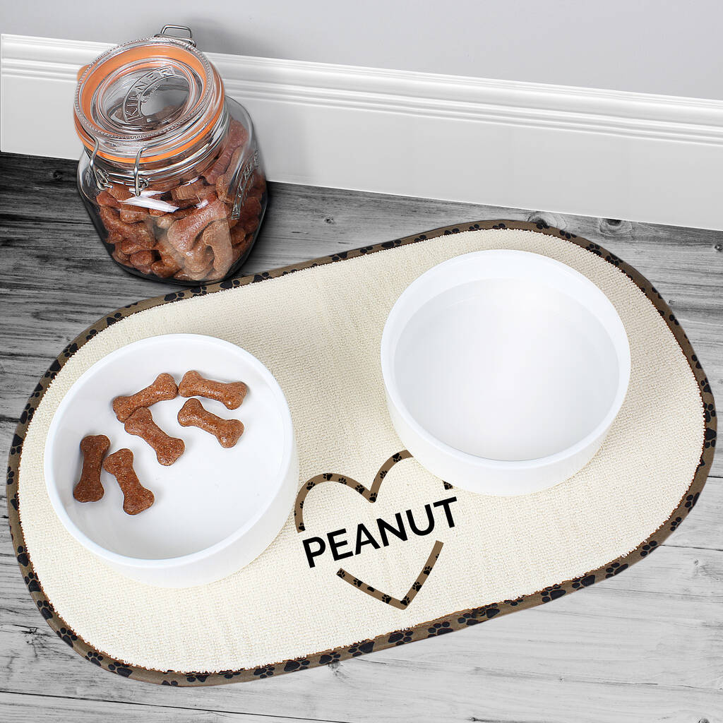 Personalised Pet Cream Heart Placemat By Sassy Bloom As seen on TV