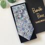 Liberty Of London Tie In Blue Purple Green Floral Motif, thumbnail 7 of 7