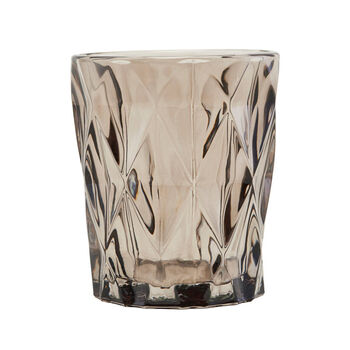 Faceted Glass Tealight Holder Chocolate Brown, 2 of 2