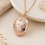 Personalised Rose Gold Plated Sterling Silver Queen Of Flowers Locket, thumbnail 1 of 11