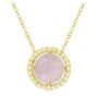 Round Rose Quartz 18k Gold Plated Necklace, thumbnail 3 of 4