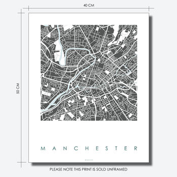 Manchester Map Art Print Limited Edition, 4 of 5