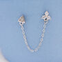 Sterling Silver Chained Earrings For Multiple Piercings. Sold As One Piece, thumbnail 4 of 11