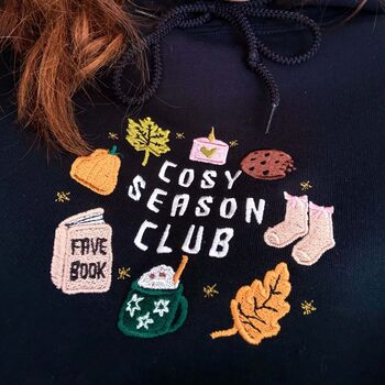 Cosy Season Club Embroidered Sweatshirt Or Hoodie, 5 of 12