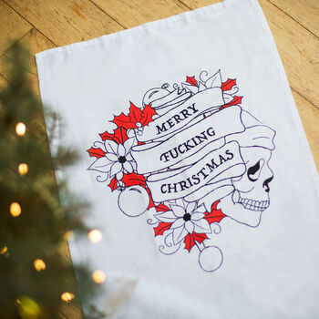 Merry Fucking Christmas Tea Towel Stocking Filler Gift, 7 of 7