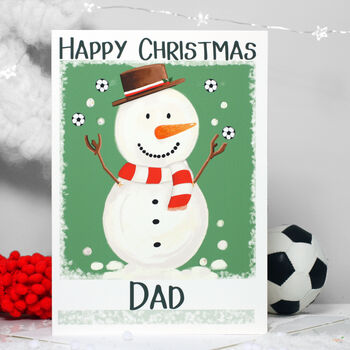 Personalised Snowman Family Football Card, 6 of 9