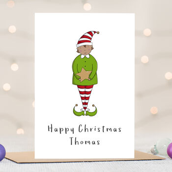 Personalised Christmas Elf Card, 2 of 3