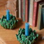 A Pair Of Ceramic Artichoke Candle Stick Holders, thumbnail 3 of 5